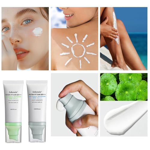 Centella Sunscreen SPF 50, Face Sun Screen Long-Lasting Protection, Cen-tella Madagascar Sunscreen, NO White Cast - Dry Oily Skincare,Moisturizing Non-Sticky Centella Water-Fit Sun Serum for All Skin