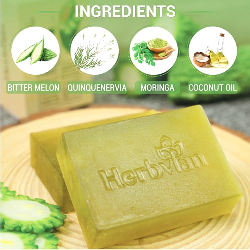 2 PCS Bitter Melon Moringa with Natural Tea Tree Oil Soap Bar for Back Acne, Anti Bacterial Momordica Charantia Body Soap, Anti-Acne, Herbal Cleansing with Melaleuca Quinquenervia Oil