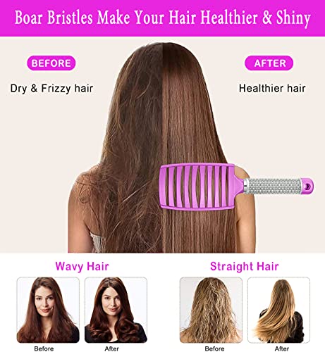 KTKUDY Purple Detangling Hair Brush for Women & Kids, Wet & Dry, All Hair Types