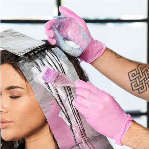 Colortrak Pink Disposable Powder Free Vinyl Gloves, Single-Use, Latex-Free