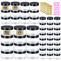 4 oz & 8oz Plastic Containers with Lids + 2oz Small Plastic Containers with Lids (Set of 48) Plastic Jars with Lids Cosmetic Jar