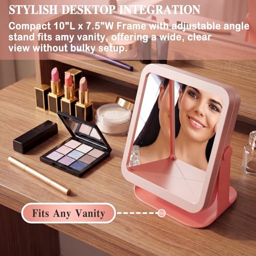 Novabright True Non-Reversing Mirror 10" Pink Vanity Makeup