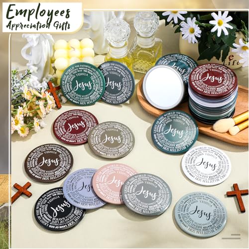 36 Pcs Pocket Jesus Compact Mirrors Bulk, Christian Easter Gifts for Women, Mini Makeup Mirrors, Easter Basket Stuffers, Church Party Favors, Religious Gifts Bulk