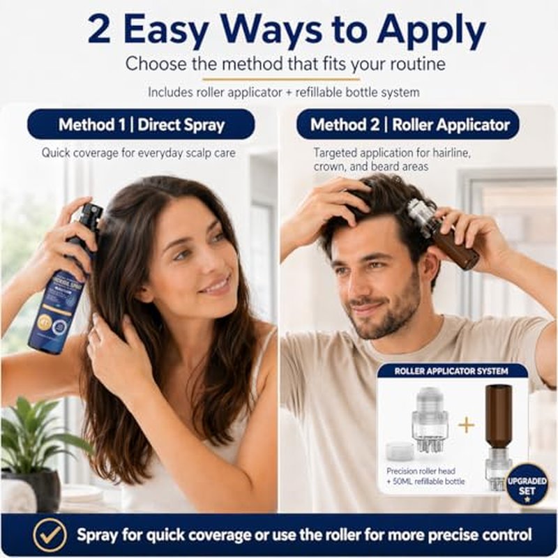 5% Minoxidil Spray for Men & Women Hair Regrowth - 5 Pack
