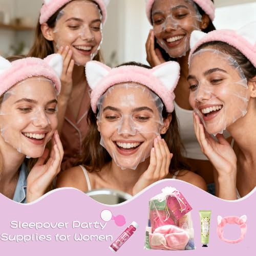 100PCS Spa Party Supplies for Women, Party Favors,Facial Masks,Under Eye Patches,Hand Cream, Lip mask,Foot Masks,Hair Band Organza Bags,Skin Care Set,Gifts for Women Holiday Birthday Home Spa Day Kit