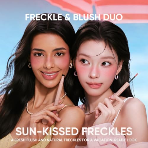 Judydoll 2-in-1 Freckle Stamp & Blush Duo, Natural Sun-Kissed