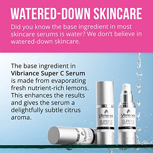 Vibriance Super C Serum for Mature Skin, Made in USA, All-In-One Formula Hydrates, Firms, Lifts, Smooths, Targets Age Spots, Wrinkles, Vitamin C Serum; 1 fl oz - Pack of 2