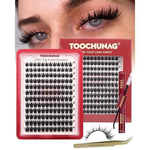Manga Lash Clusters Kit Volume Eyelash Clusters 12-18mm Anime Lashes Clusters DIY Individual Lash Extension Kit Spiky Cluster Eyelash Extensions Kit with Lash Bond,Seal,Tweezers by TOOCHUNAG
