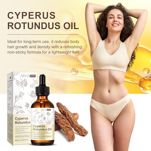 Cyperus Rotundus Oil for Hair Removal, Cyperus Rotundus Oil for Reducing Body Hair Growth, Smooth Skin & Hair Removal, Moisturizing & Soothing 60ML 2PCS