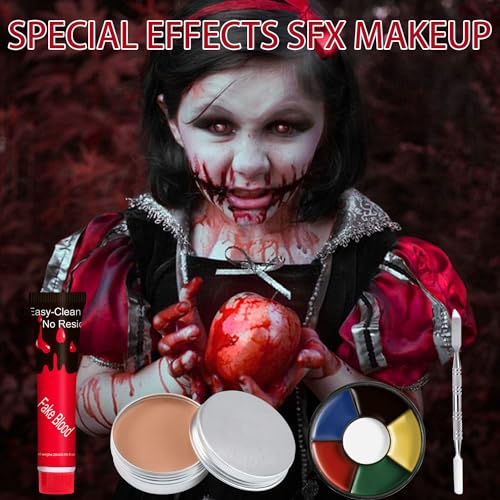 SFX Makeup Kit: Fake Blood, Scar Wax & Bruise Palette