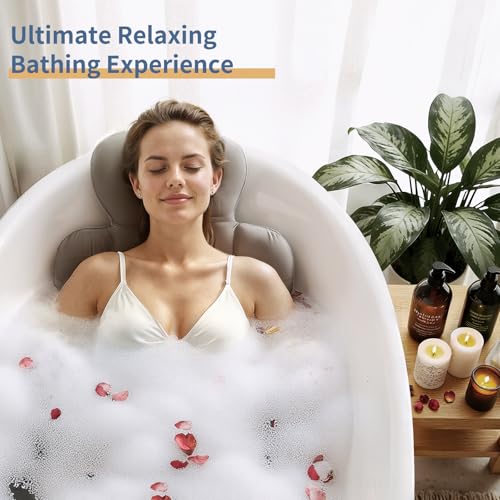 Full Body Bath Pillow with 160 Suction Cups - Head & Back Support