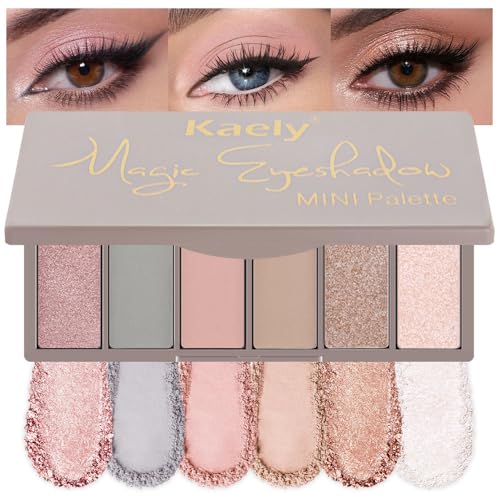 Kaely 6-Color Eyeshadow Palette – Waterproof, Pigmented Nude & Smoky