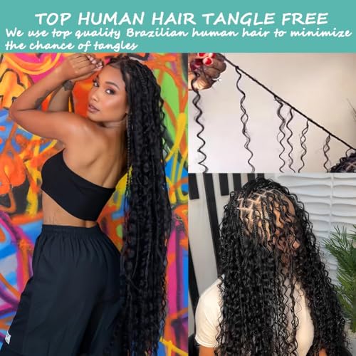 Freiuoke 26-Inch Deep Wave Braiding Hair - Natural Black Bulk Extensions