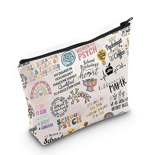 WCGXKO Sch Psychologist Gift Psychology Bundle Quote Inspired Canvas Makeup Bag (Psychologist)