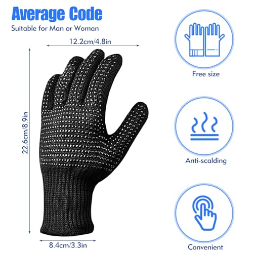 Black Heat Resistant Gloves for Hair Styling