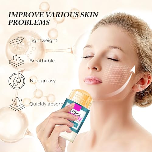 Retinol Collagen Face Cream with 5% Hyaluronic Acid - Anti-Aging Face Moisturizer Stick for Women Fade Lines Firming & Tightening Facial and Neck - Hydrating Face Stick for All Skin Types, 1.41 oz