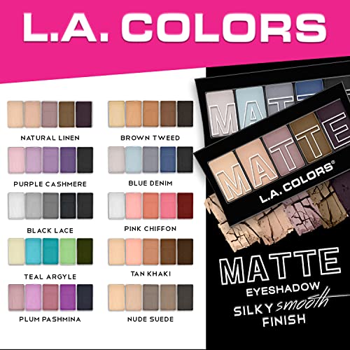 L.A. COLORS 5 Color Matte Eyeshadow Palette - Purple Cashmere