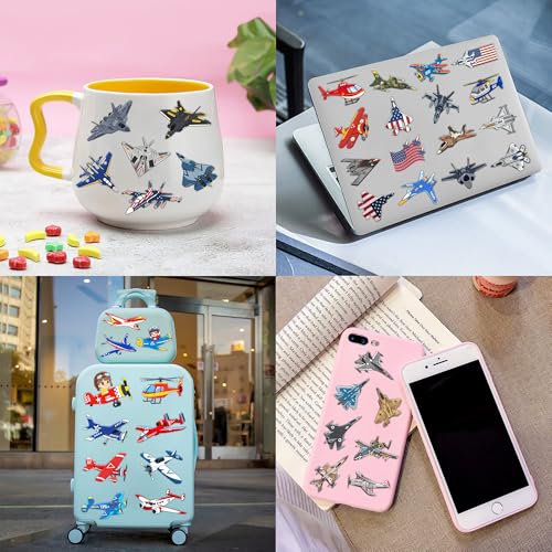 96 PCS Airplane Air Jet Fighter Pre-Cut Temporary Tattoos for Kids | Super Cute Plane Themed Birthday Party Favors, Supplies, Decorations, Fake Tattoo Stickers, School Rewards & Gifts Boys & Girls