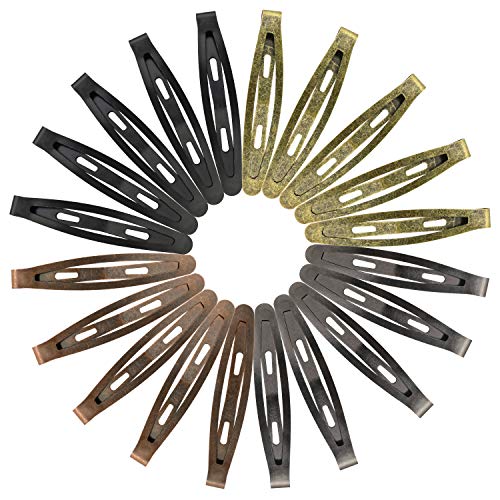 Oval Metal Hair Clips 40 Pcs - Snap Barrettes for Kids & Women, 2.4 Inch