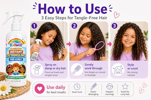 Kidwell Kids Detangler Spray & Leave-In Conditioner, 8 oz