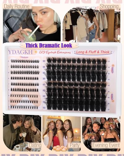 Thick Lash Clusters 12-22mm Volume Eyelash Extensions 220Pcs
