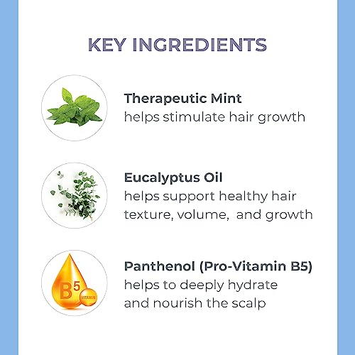 DERMA-E Thickening Shampoo for Thinning Hair ? Natural Hair Growth Shampoo ? Sulfate Free Therapeutic Mint and Herbal Volumizing, 10 oz