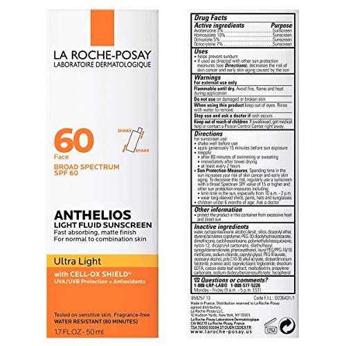 Anthelios Light Fluid Facial Sunscreen SPF 60