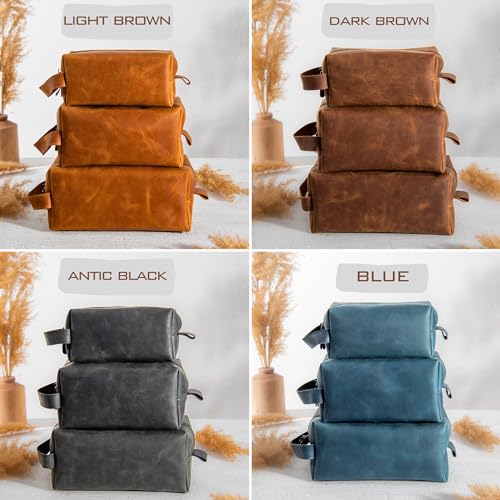 Personalized Leather Toiletry Bag for Men | Custom Engraved