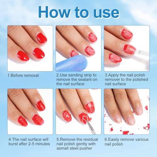 Quick Gel Nail Polish Remover Kit with Cuticle Pusher & Scraper Tool