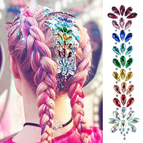Rhinestone Festival Body Jewels Hair Gems Stickers 2-Pack