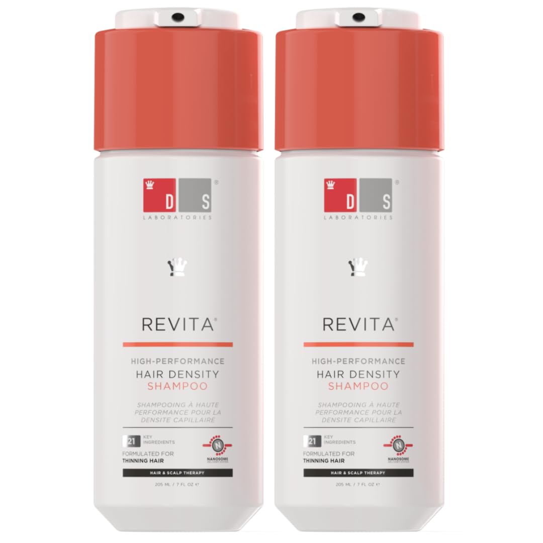 Revita Shampoo For Thinning Hair by DS Laboratories - Volumizing and Thickening Shampoo for Men and Women, Shampoo to Support Hair Growth, Hair Strengthening, Sulfate Free, DHT Blocker (7 fl oz) - 2 Pack