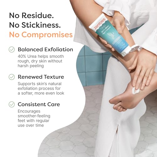 ZenToes Urea Foot Cream 40% - Exfoliating Lotion for Cracked Heels & Dry Feet