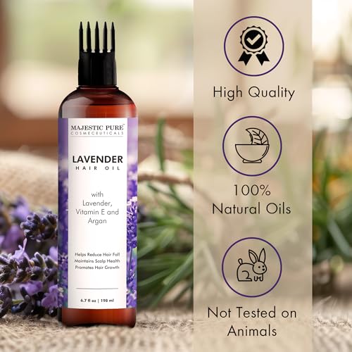 Majestic Pure Lavender Hair Oil with Biotin & Argan - 6.7 Fl Oz