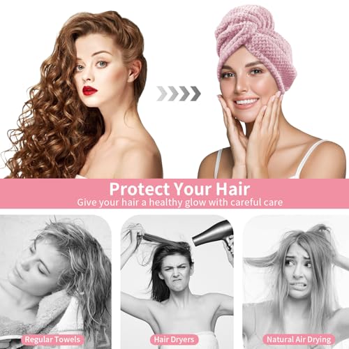 Microfiber Hair Towel Wrap 3-Pack - Quick Dry & Anti-Frizz