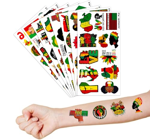 96 PCS Juneteenth Temporary Tattoos & Stickers Party Favors