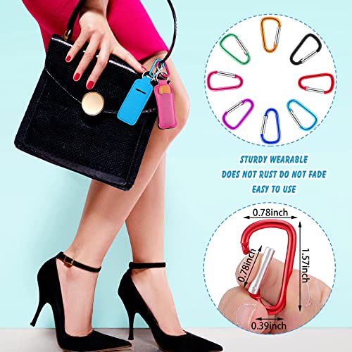 Tudomro 40 Pack Lipstick Keychain Holder with Clip Colorful Portable Lip Balm Holder Keychain for Women(Multicolor Clips)