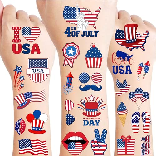 80pcs Fourth of July Temporary Tattoos for Kids