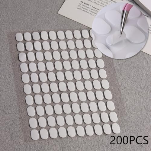 FSpronail Clear Nail Display Stand Set for Press-On Nail Art Practice & Display - Includes 2 Acrylic Bases & Reusable Adhesive Pads