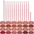 Kaely 12-Color Retractable Lip Liner Set - Matte Velvet Waterproof