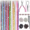 Hair Tinsel Kit 20 Colors - 8000 Strands 48 Inch with Tools