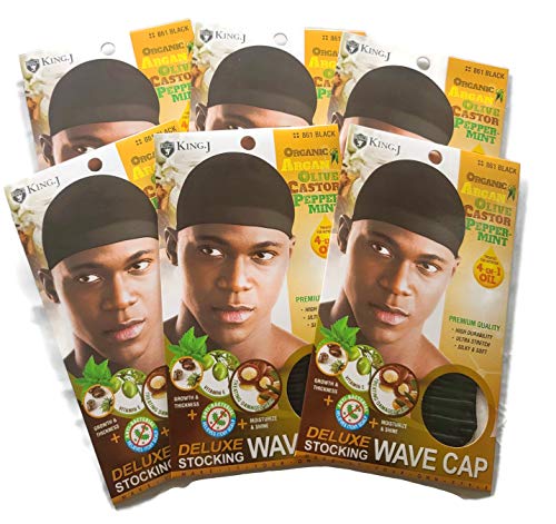 Wave Cap Black 6-Pack | Moisturizing Stocking Cap