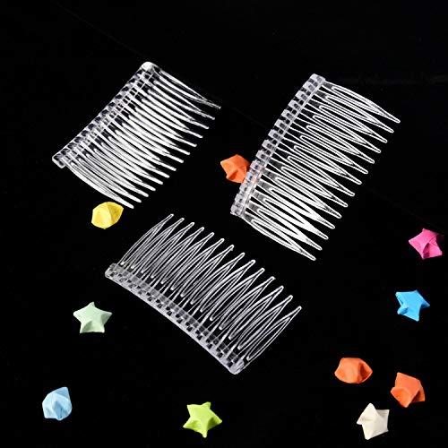 Pangda 10-Pack Clear Hair Comb Clips – 14-Tooth Bridal Veil Combs