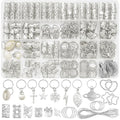 Fscwlmon Silver Hair Charms for Braids Dreadlocks - 260 pcs Hair Jewelry Kit