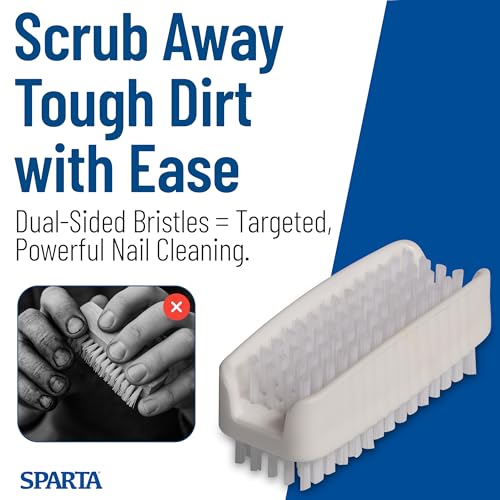 Dual Sided Hand & Nail Brush - White, 3.5 Inches, BPA-Free, Kitchen & Personal Care