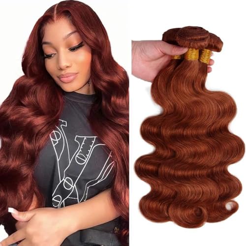 30 32 34 Inch Reddish Brown Body Wave Hair Bundles
