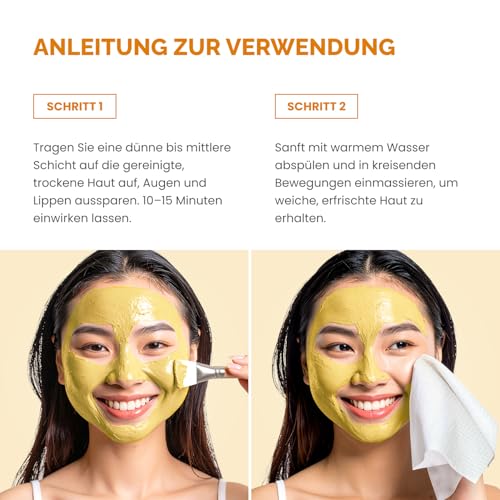 Korean Turmeric Clay Mask & Cleansing Pads Set with Vitamin C