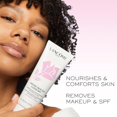 Lanc?me Cr?me Mousse Confort Foaming Facial Cleanser | Comforting Cream Cleanser & Makeup Remover with Rosehip Oil | Gentle Hydrating Face Wash for Soft, Radiant Skin | 4.2 Fl Oz