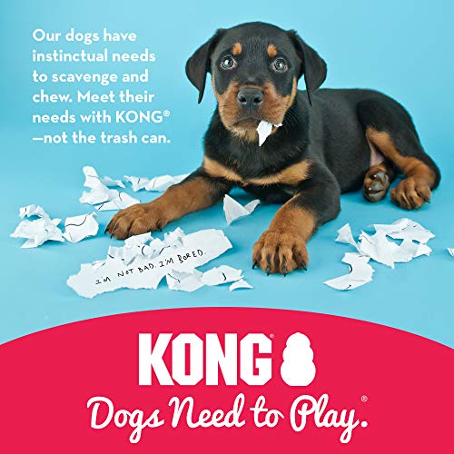 KONG Puppy - Natural Teething Rubber Chew Toy for Dogs - Stuffable Dog Toy for Extended Playtime - Chew & Fetch Toy for Puppies - for Large Puppies - Blue