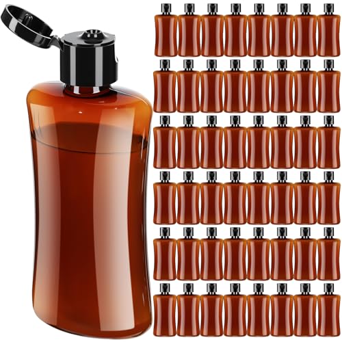 Domensi 50 Pcs 3.4 oz Travel Bottles Bulk Plastic Squeeze Empty Lotion Bottles with Flip Cap Small Portable Travel Leak Proof Refillable Cosmetic Container for Toiletries Liquid Shampoo