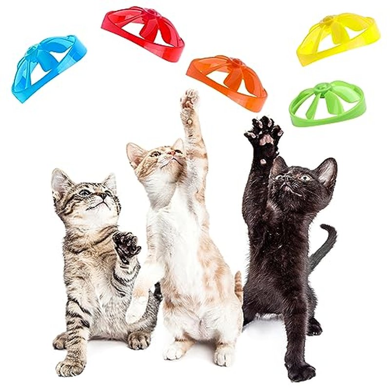 FOIMAS 17-Piece Interactive Cat Fetch Toy Set with Flying Propellers
